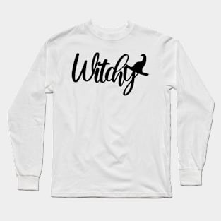 Witch Word Graphic with hat Long Sleeve T-Shirt